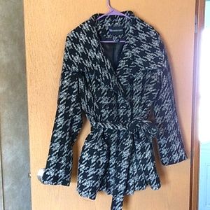 IB Diffusion pea coat plaid checkered jacket